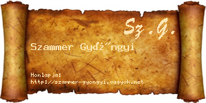 Szammer Gyöngyi névjegykártya
